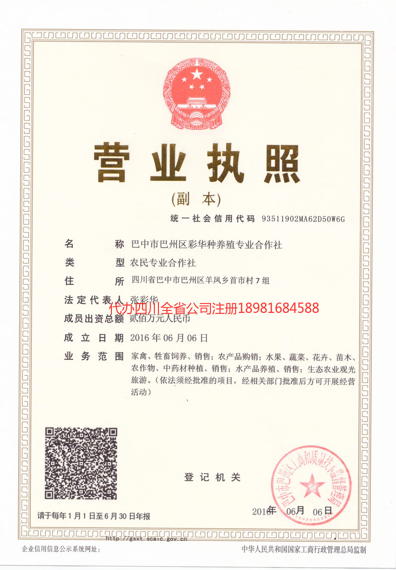 集安集安彩华种养殖专业合作社